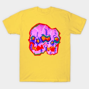 Abstract Conjoined Skulls T-Shirt